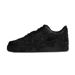 Air Force 1 Low Triple Black Flower Pure Black