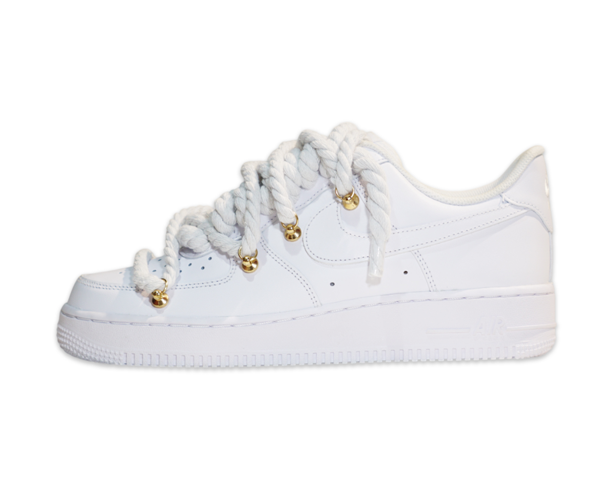 Air Force 1 Low Triple White Double Rope Laces White 1