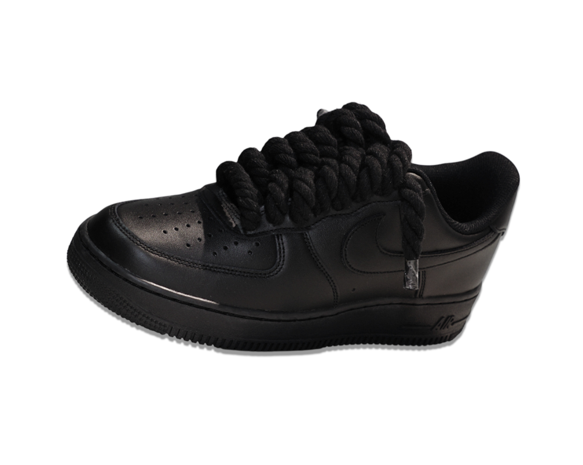 Air Force 1 Low Triple Black Rope Laces Black 2