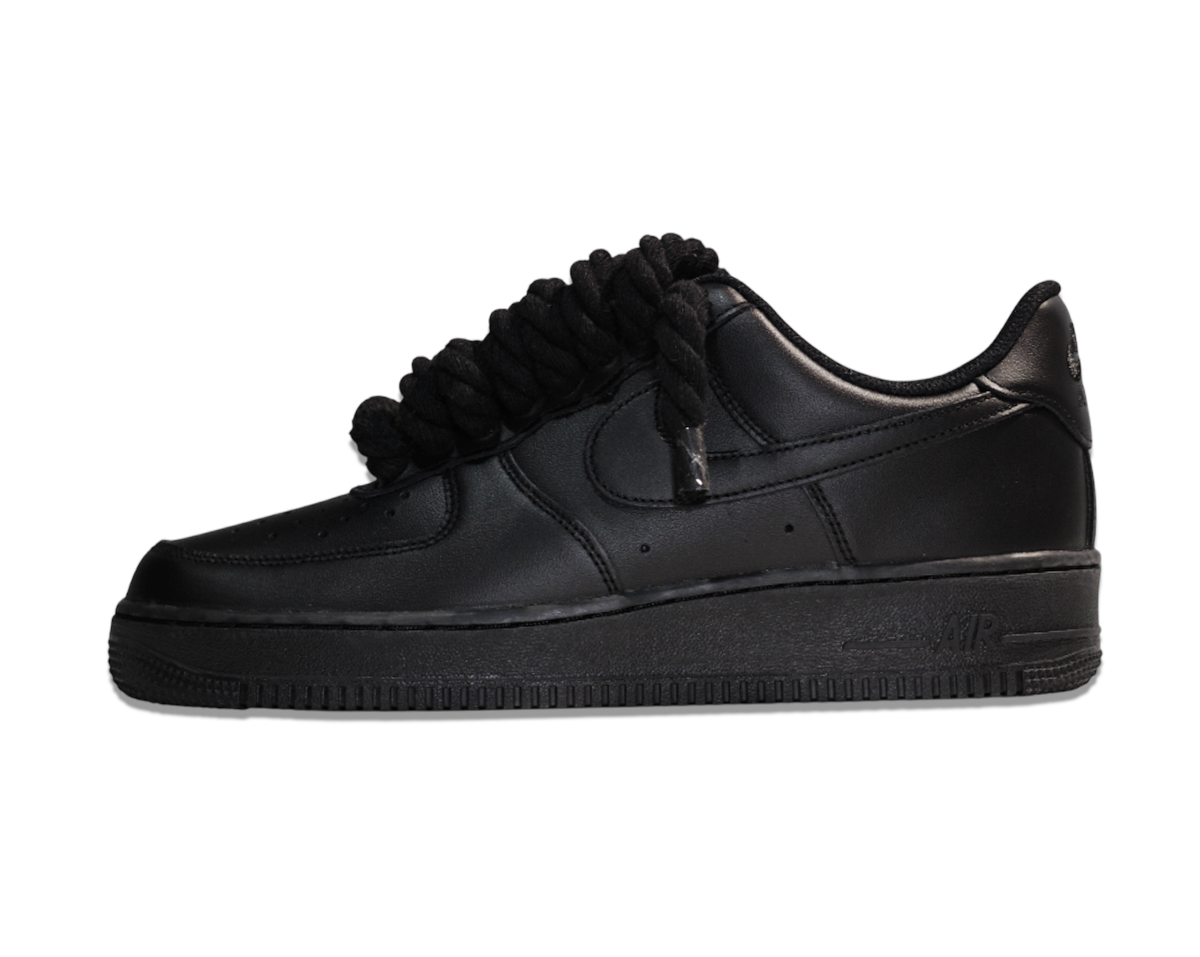 Air Force 1 Low Triple Black Rope Laces Black 1