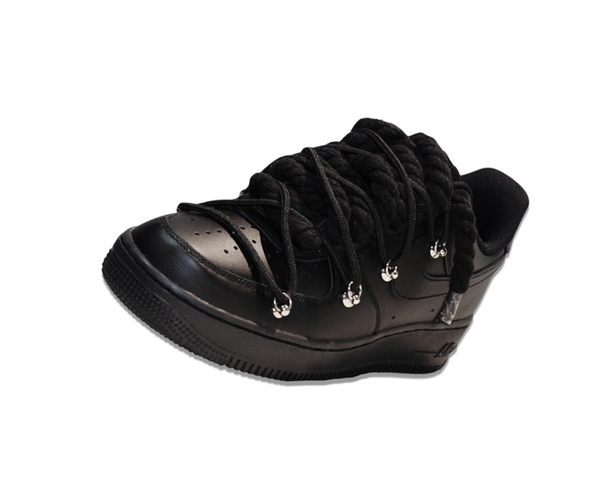 Air Force 1 Low Triple Black Double Laces Black 2