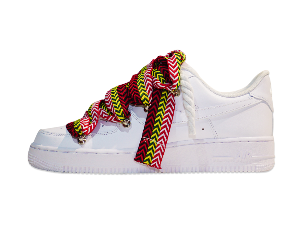 Air Force 1 Low Triple White Lanvin Laces Red 1
