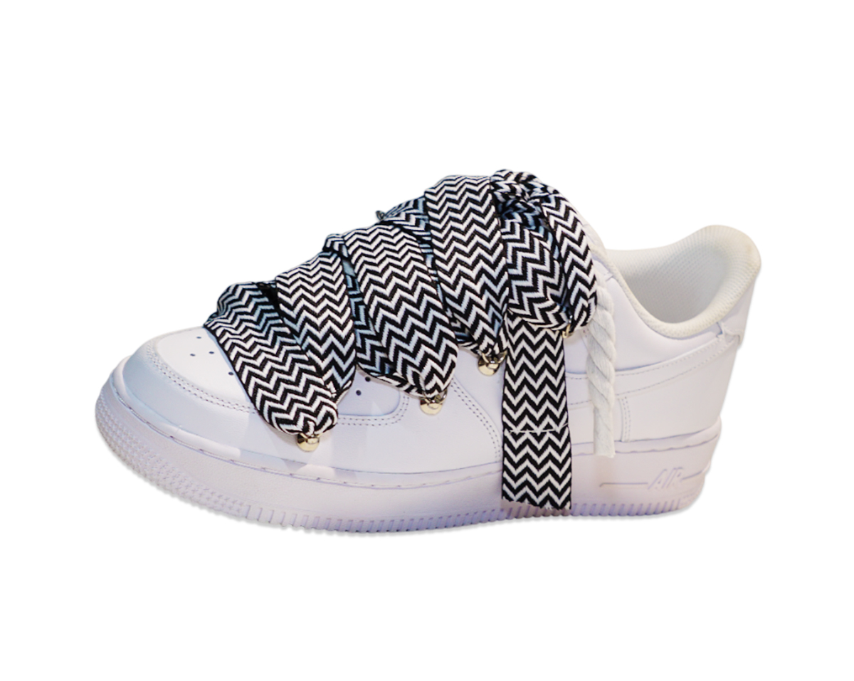 Air Force 1 Low Triple White Lanvin Laces Black 2
