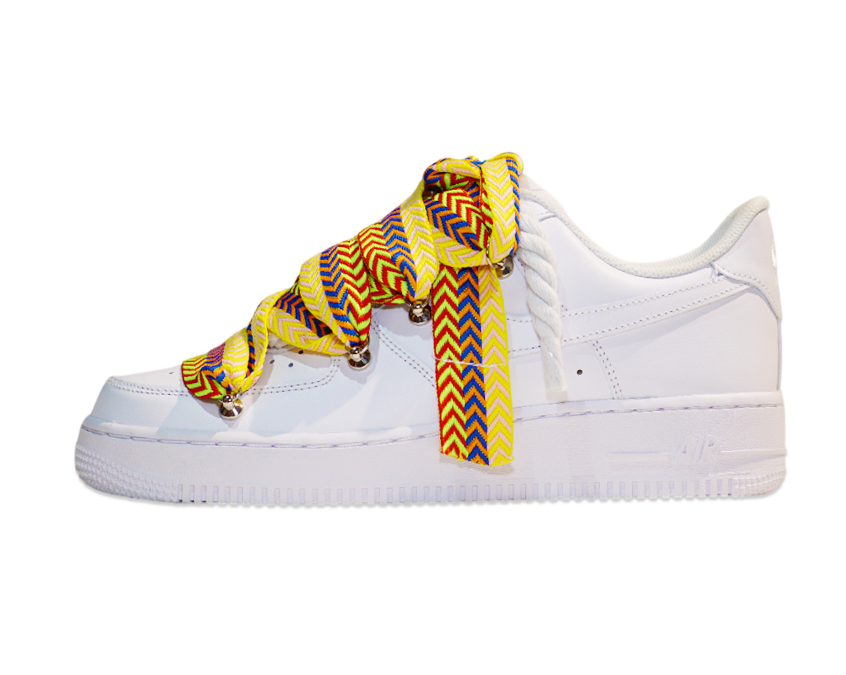 Air Force 1 Low Triple White Lanvin Laces Yellow 1