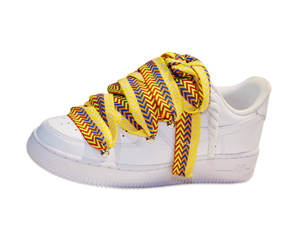 Air Force 1 Low Triple White Lanvin Laces Yellow 2