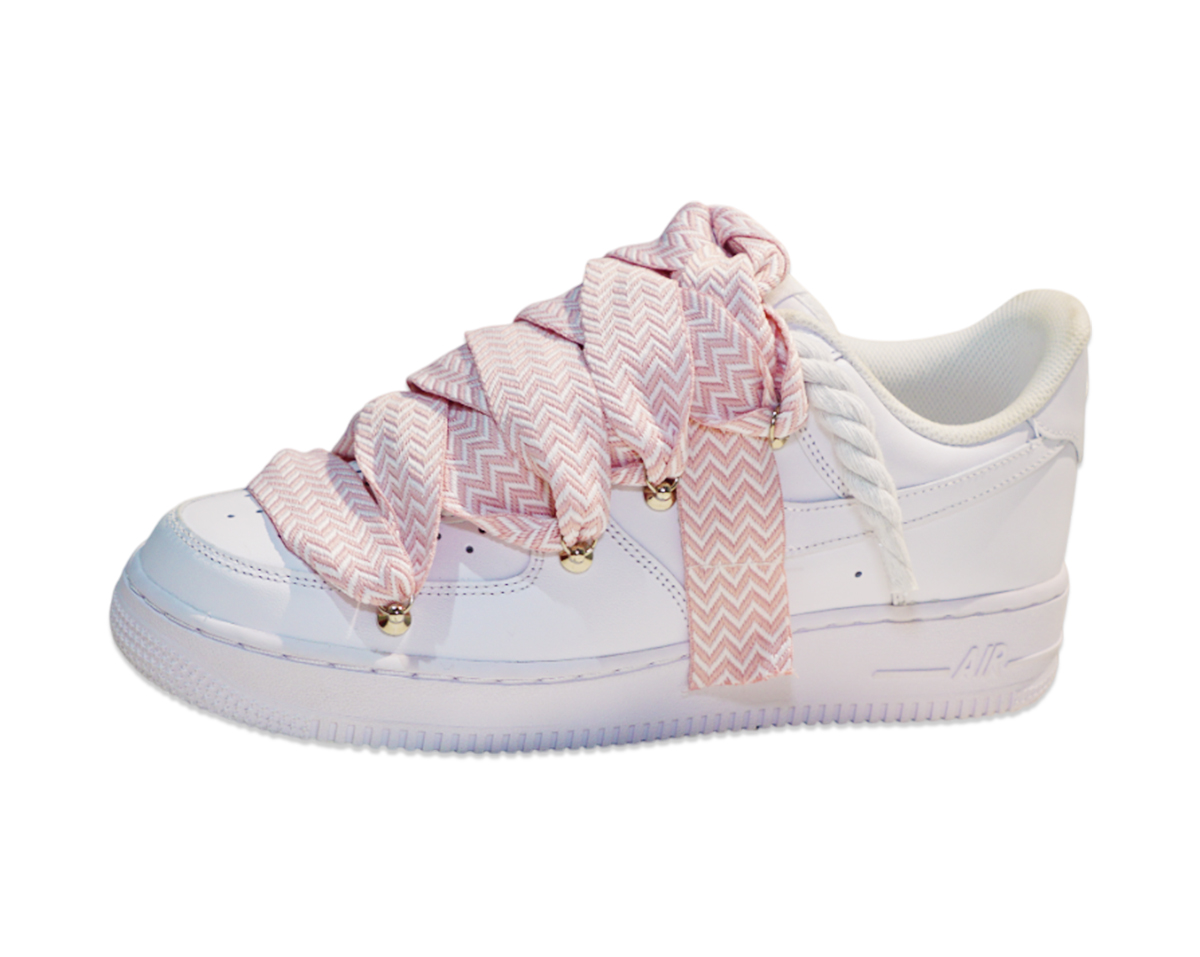 Air Force 1 Low Triple White Lanvin Laces Pink 2