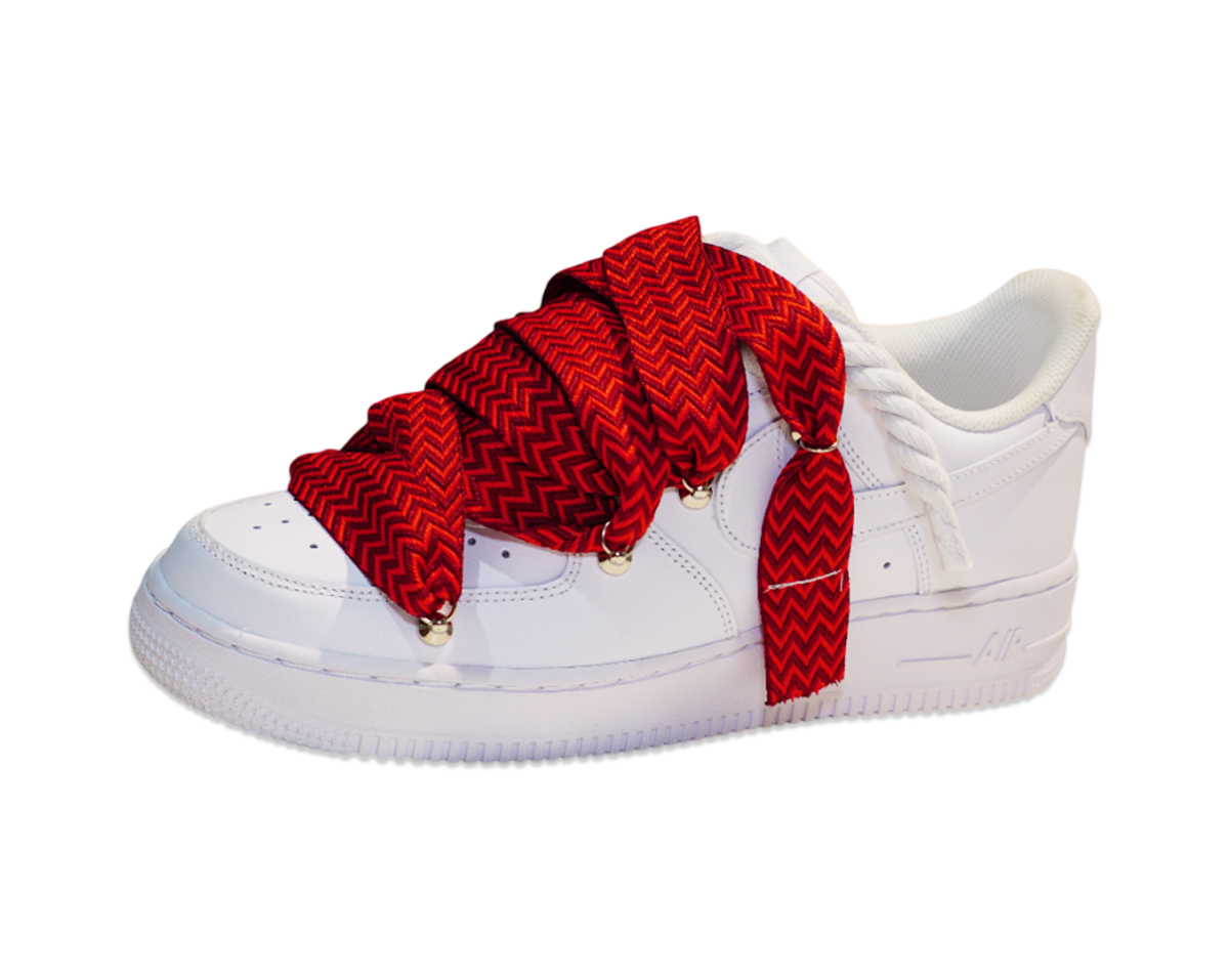 Air Force 1 Low Triple White Lanvin Laces Red Red 2