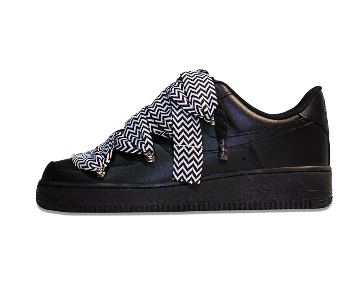Air Force 1 Low Triple Black Lanvin Laces Black White 1