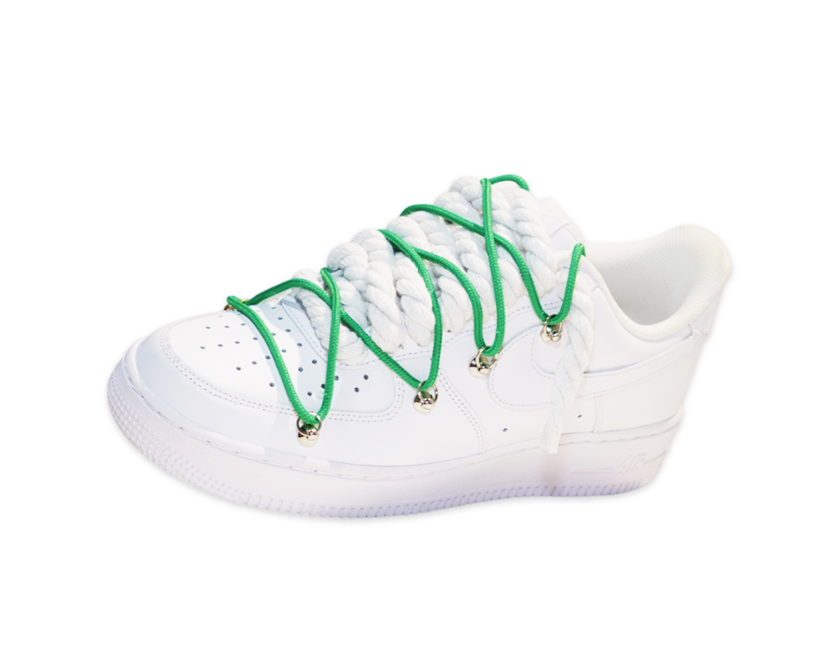Air Force 1 Low Triple White Double Laces Green 2