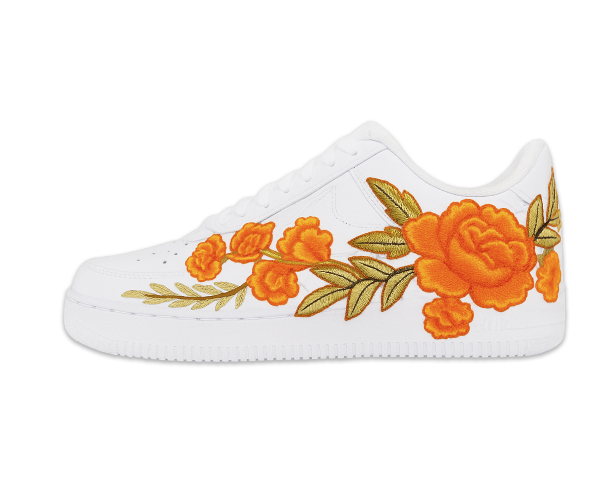 Air Force 1 Low Triple White Flower Orange 1