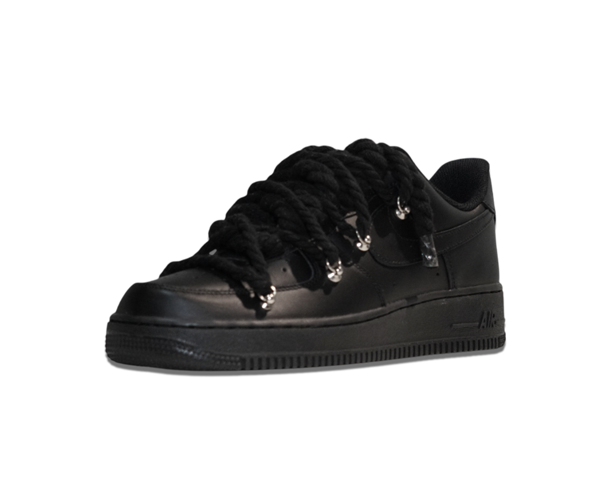 Air Force 1 Low Triple Black Double Rope Laces Black 3