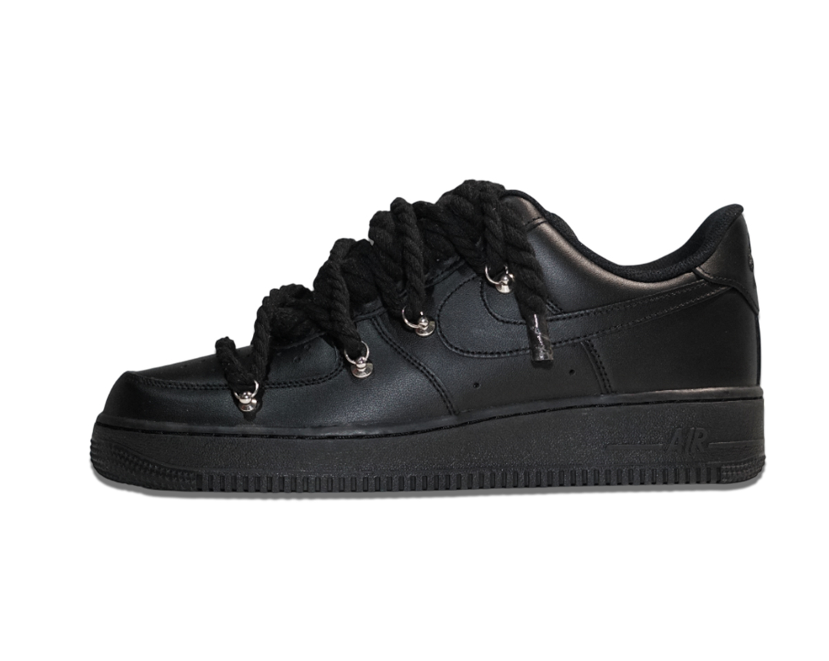Air Force 1 Low Triple Black Double Rope Laces Black 1