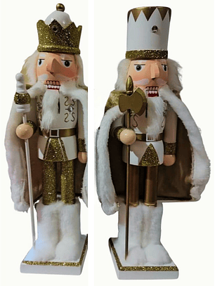 Cascanueces blanco y dorado 38 CM (Set 2 und)