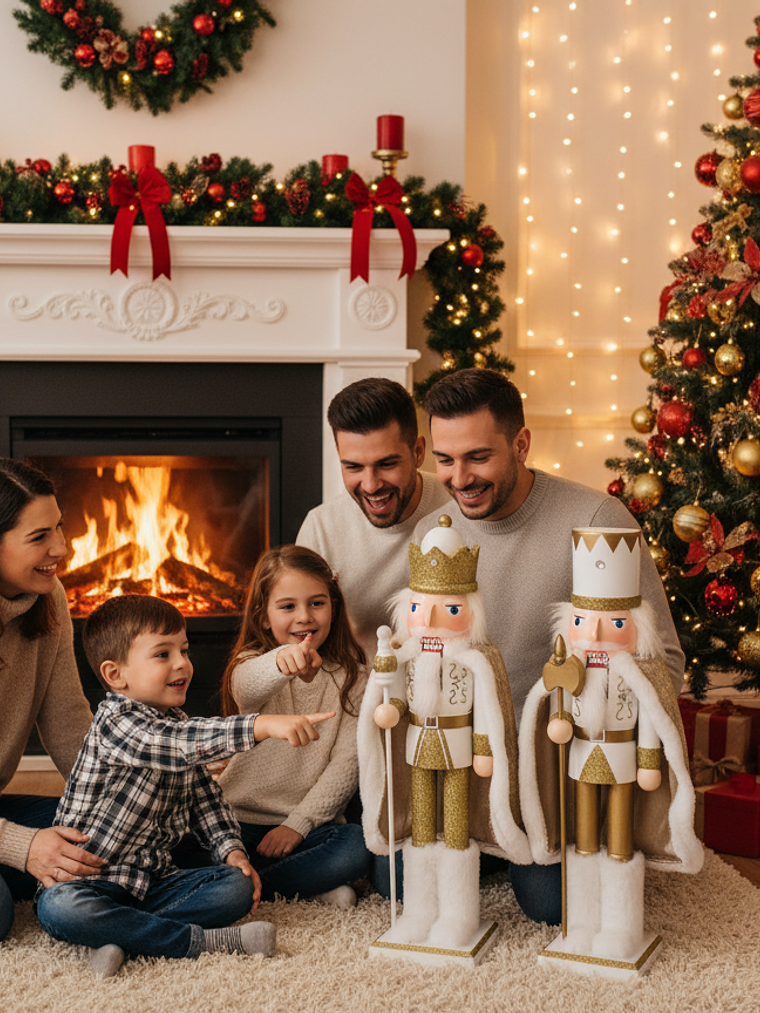 Cascanueces blanco y dorado 38 CM (Set 2 und) 2