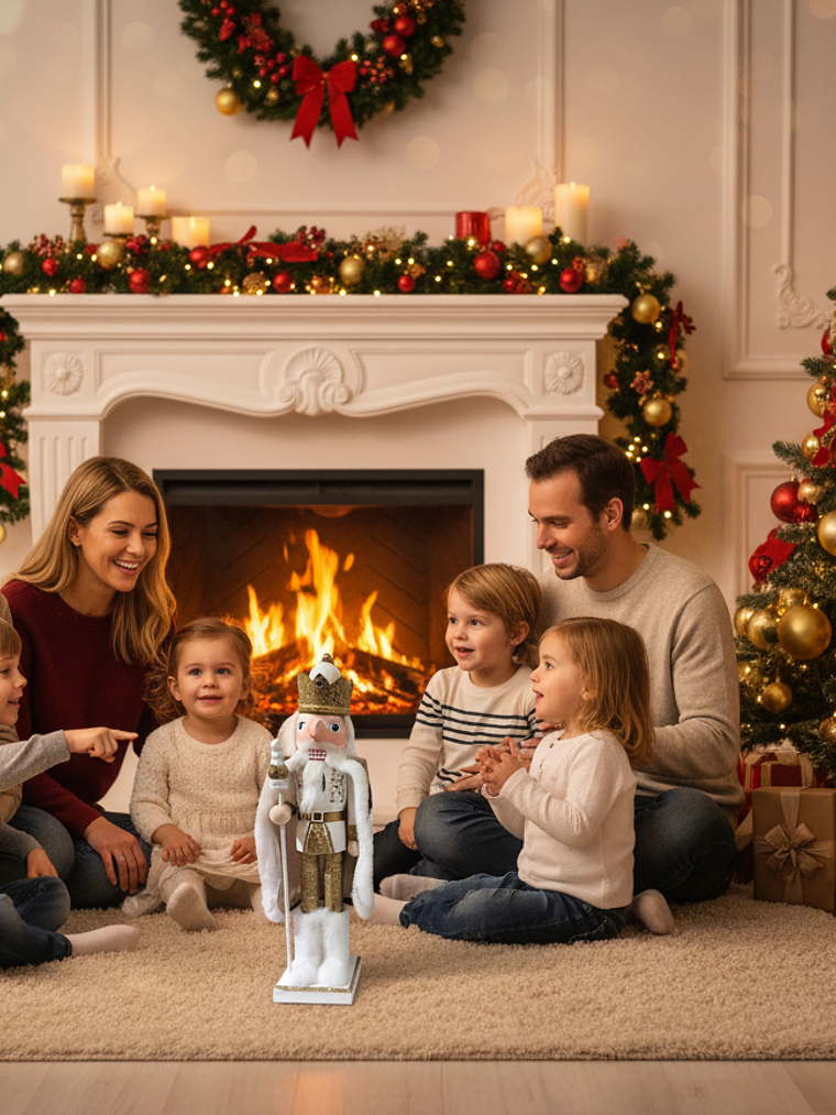 Cascanueces blanco y dorado 38 CM (1 und) 2