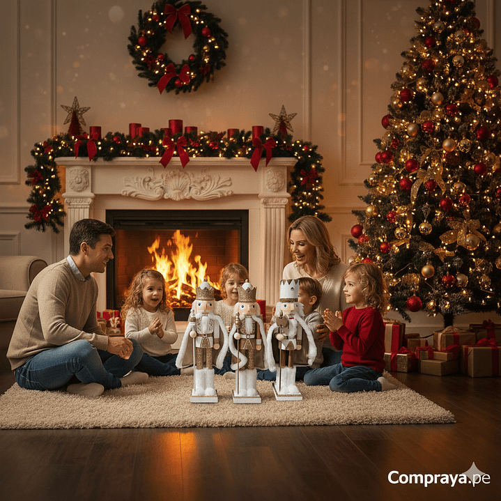 Cascanueces blanco y dorado 38 CM (Set 3 unidades) 2