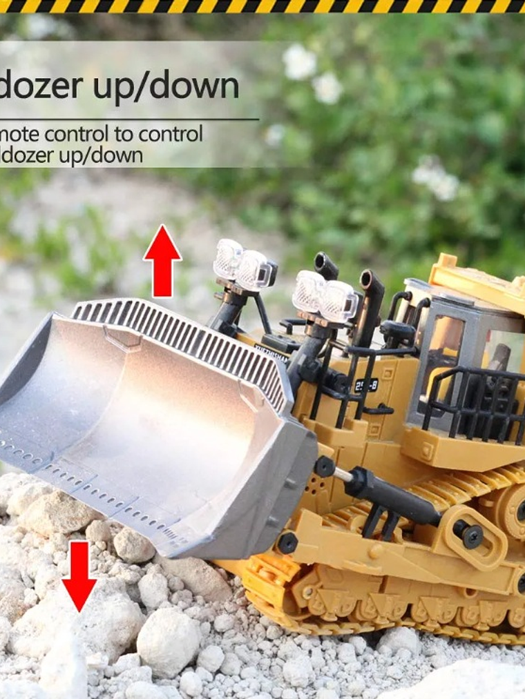 Miniatura XZ5 Tractor de Orugas Bulldozer Escala 1:24 7