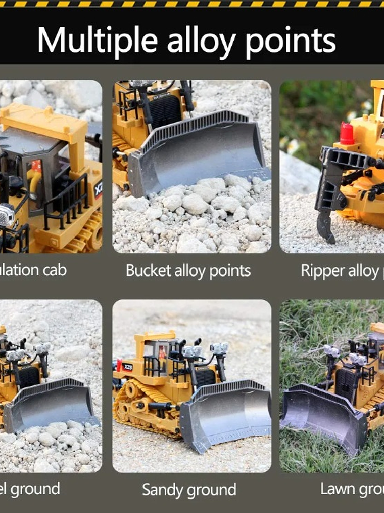 Miniatura XZ5 Tractor de Orugas Bulldozer Escala 1:24 8