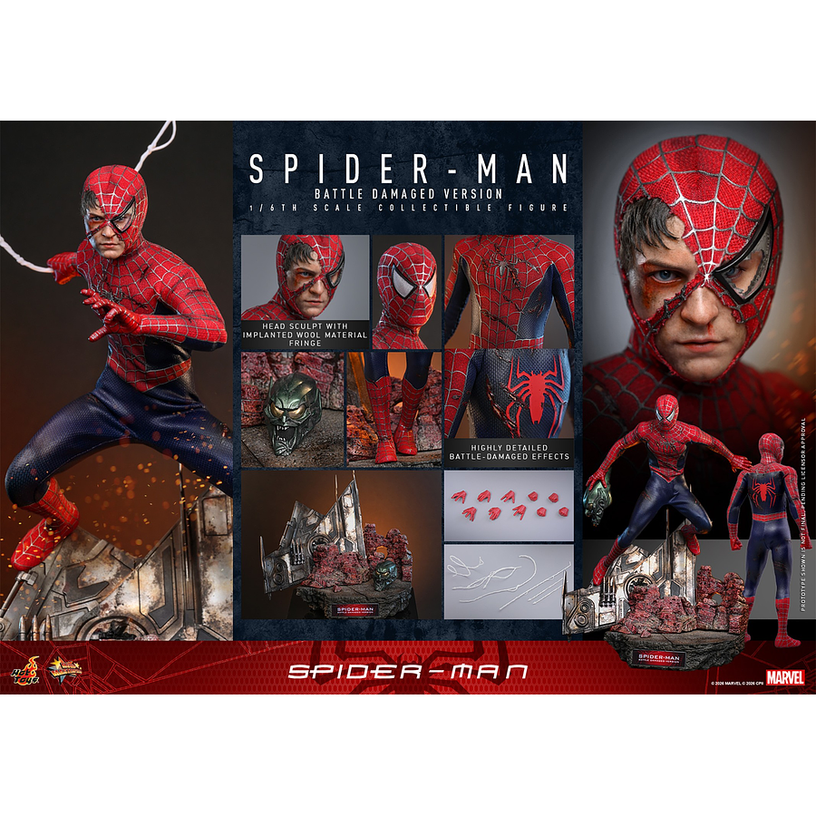 [Preventa Abierta] Spider-Man (2002) MMS859 Spider-Man (Battle Damaged Ver.) 1/6th Scale Collectible Figure 2