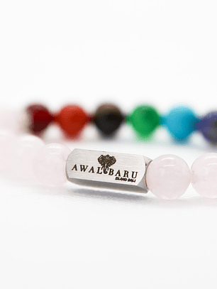 Pulsera Siete Chakras_Cuarzo Rosa