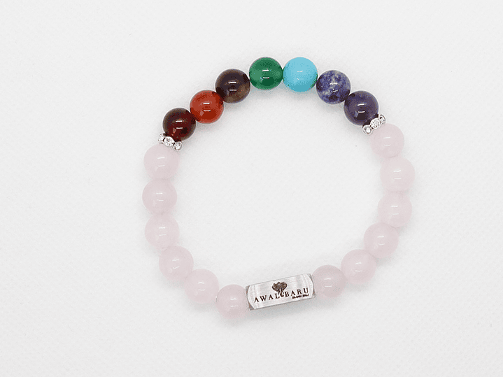 Pulsera Siete Chakras_Cuarzo Rosa 3