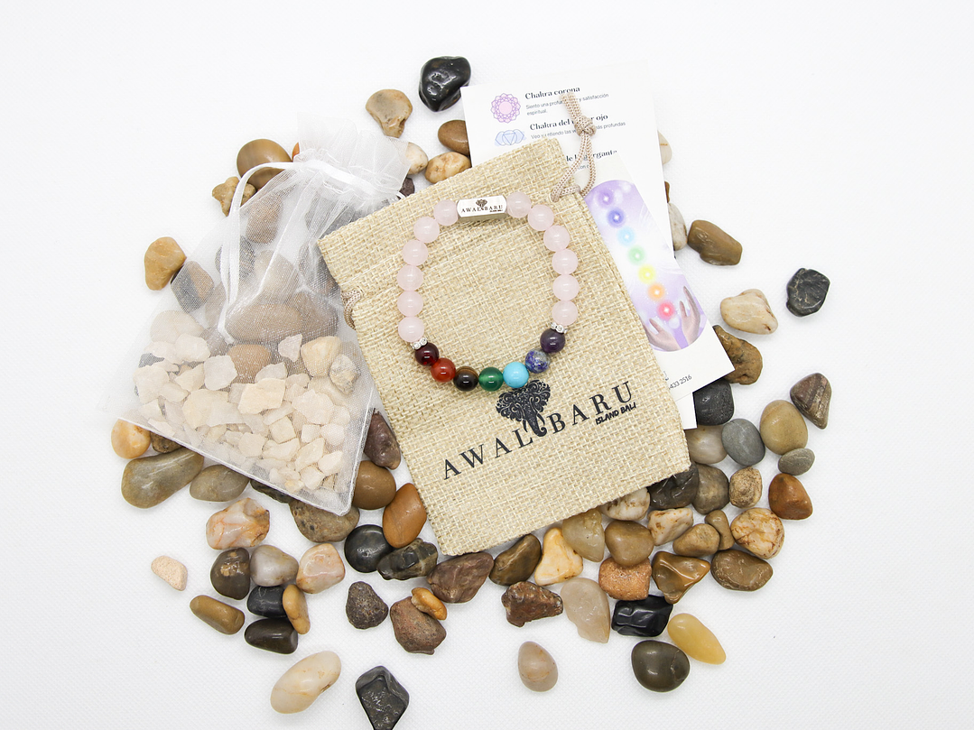Pulsera Siete Chakras_Cuarzo Rosa 4