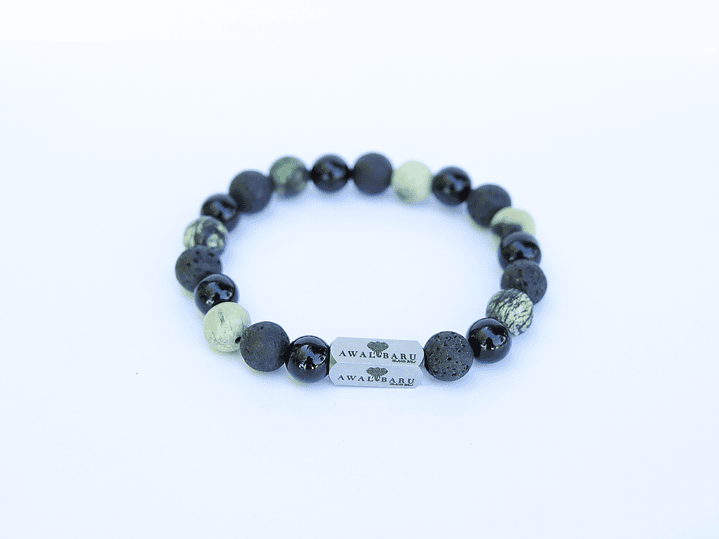 Pulsera Serpentina, Ónix y Piedra Volcánica 3