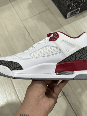 AJ2 White Varsity Red