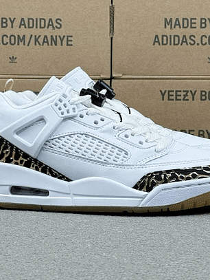 AJ Spizike Low White Metallic Gold