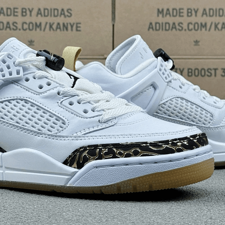 AJ Spizike Low White Metallic Gold 7