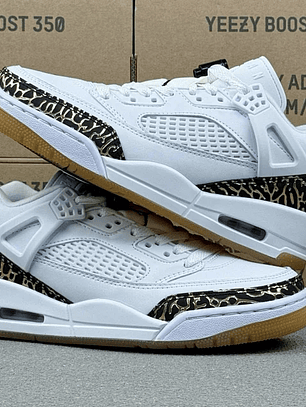 AJ Spizike Low White Metallic Gold