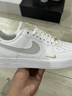 AF1 White Grey Gold