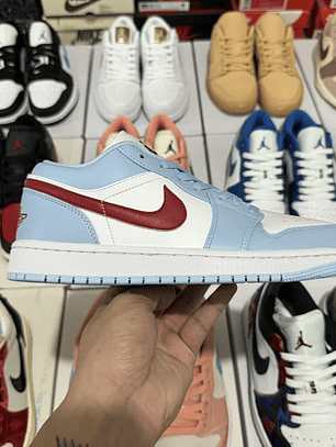 AJ1 Low Blue Whisper Dune Red