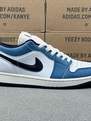 AJ1 Low White/University Blue/Black