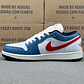 AJ1 Low White/University Blue/Black - Thumbnail 4