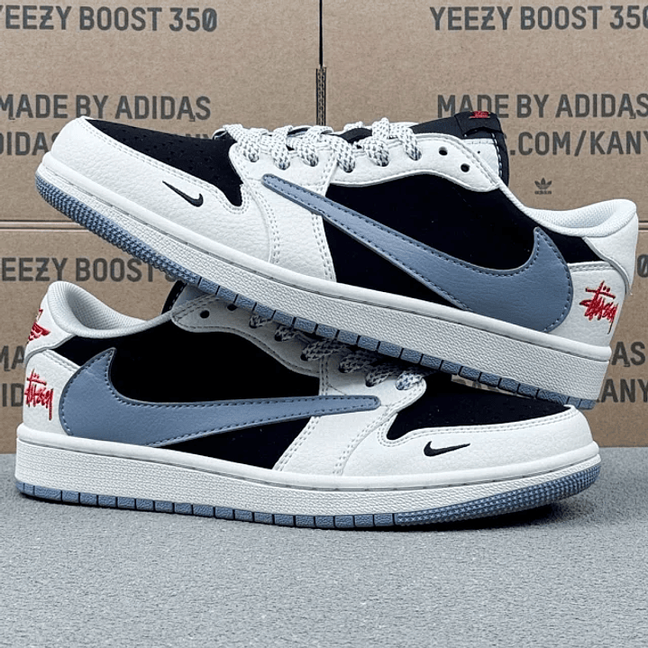 AJ1 Low x Stussy White And Black 4