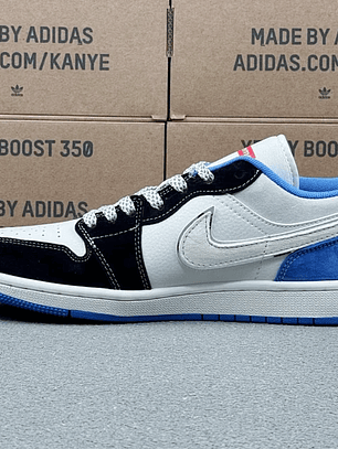 AJ1 Low x Supreme Blue Black And White 