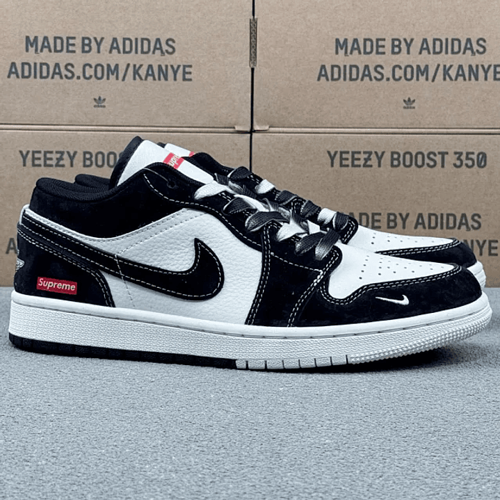 AJ1 Low Black and white Supreme 3