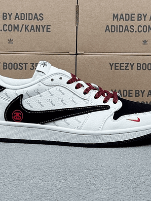 AJ1 Low Stussy Black and white