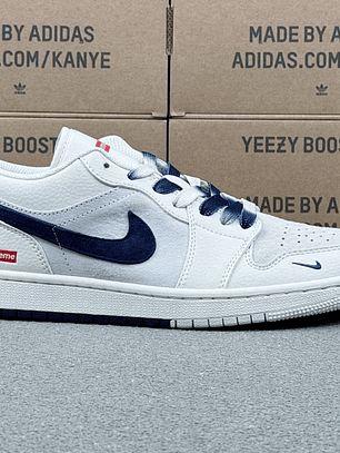 AJ1 Low Blue and White