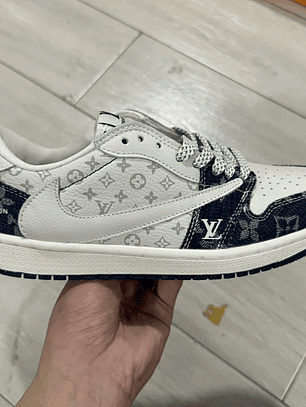 AJ1 Low x LV White and Blue