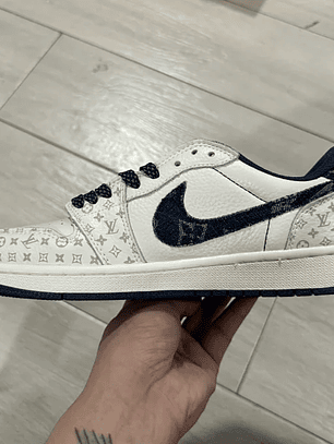 AJ1 Low x LV White and Blue