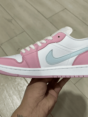 AJ1 Low Pink And White