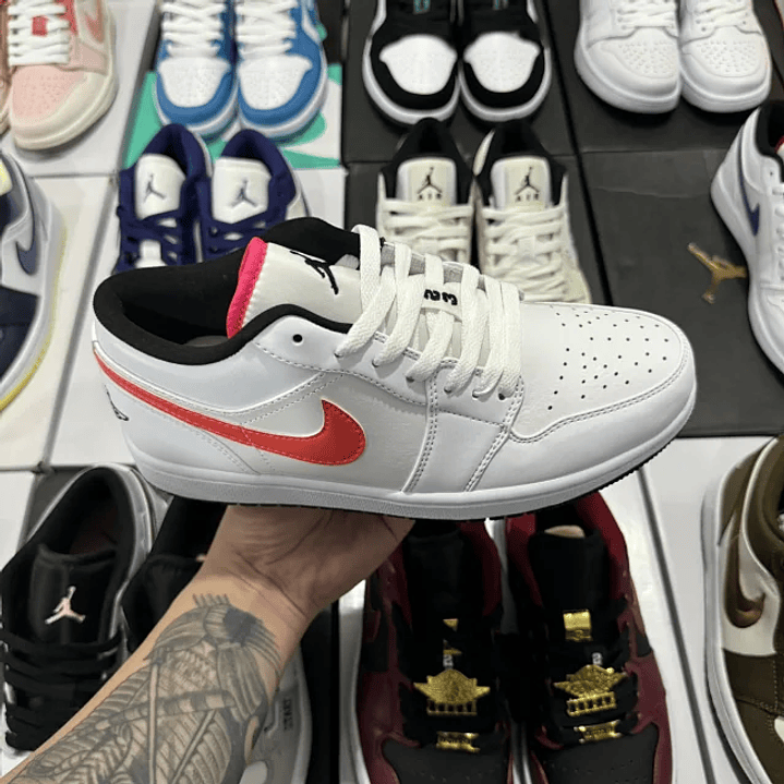 AJ1 Low White/Gym Red 2