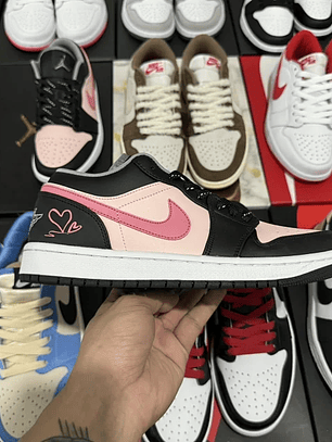 AJ1 Low Black/Rust Pink/White