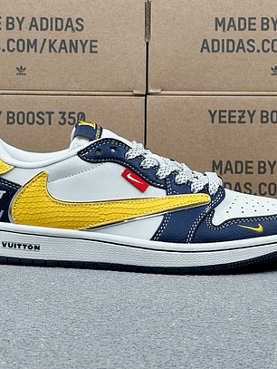 AJ1 Low X LV Blue White And Yellow