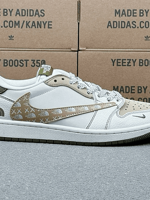 AJ1 Low x Travis Scott x Fragment Design White Green And Brown 