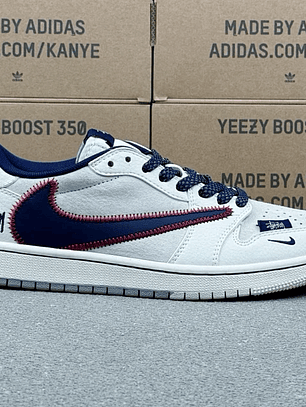 AJ1 Low x Stussy White And Blue