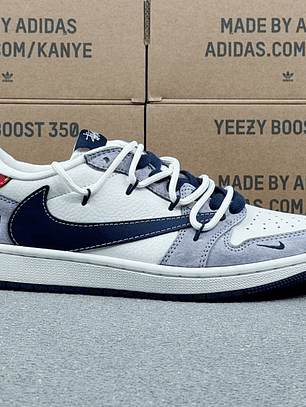 AJ1 Low x Stussy White Blue and Red 