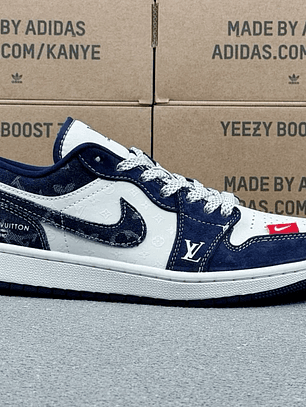 AJ1 Low x LV White and Blue 
